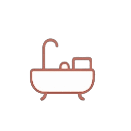 Stilvolles Badezimmer mit Badewanne und Waschbecken in Apartment 1.